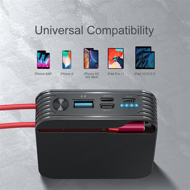 KONFULON--10000mAh power bank+Build-in cable  A5