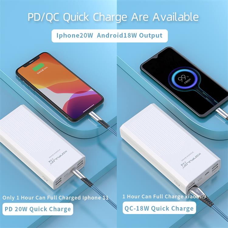 KONFULON--40000mAh 18W fast charge power bank & LED display  P40Q PD & QC 3.0