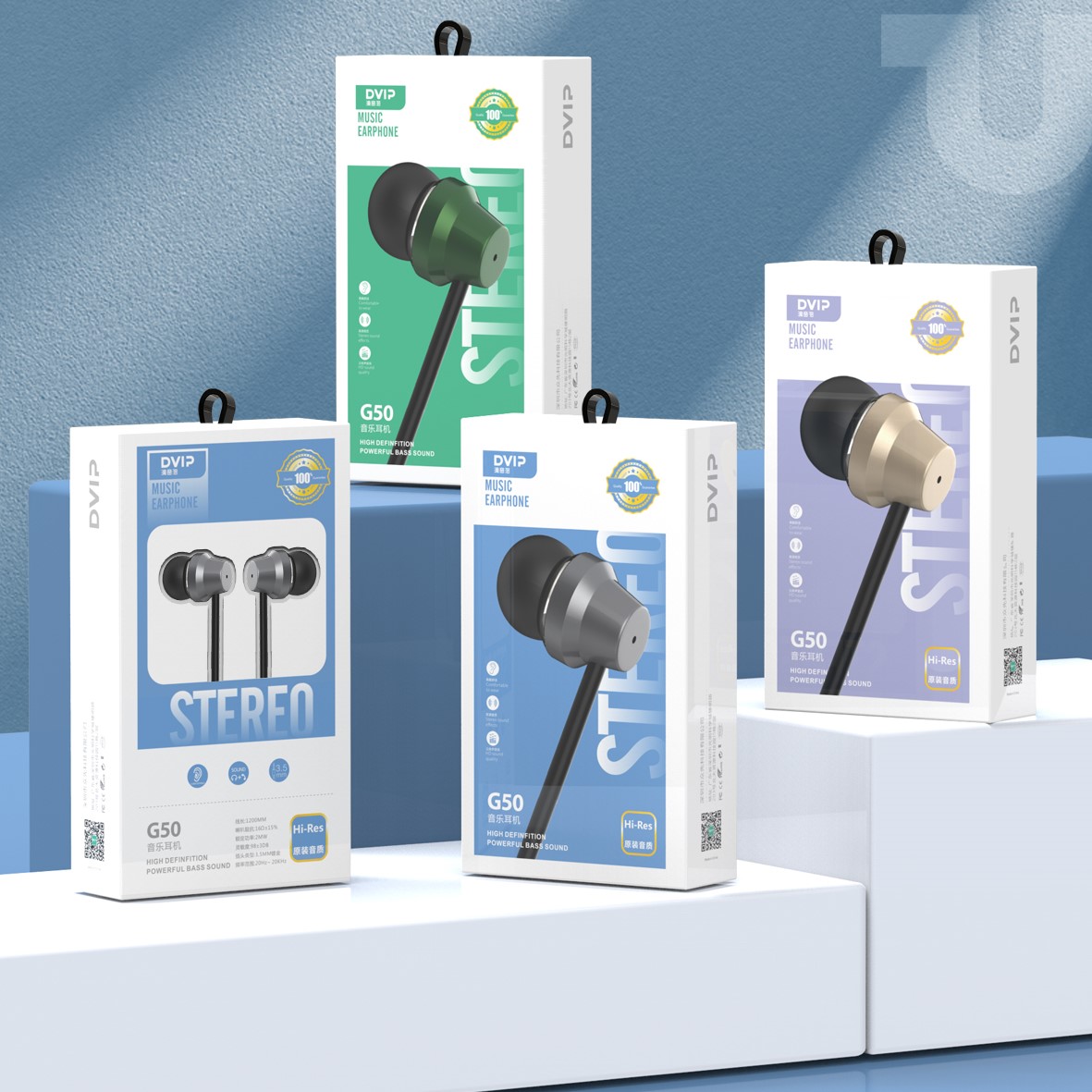 ZXKJ-G50 Hi-Fi Sound Quality in-Ear Mental Music Headphones