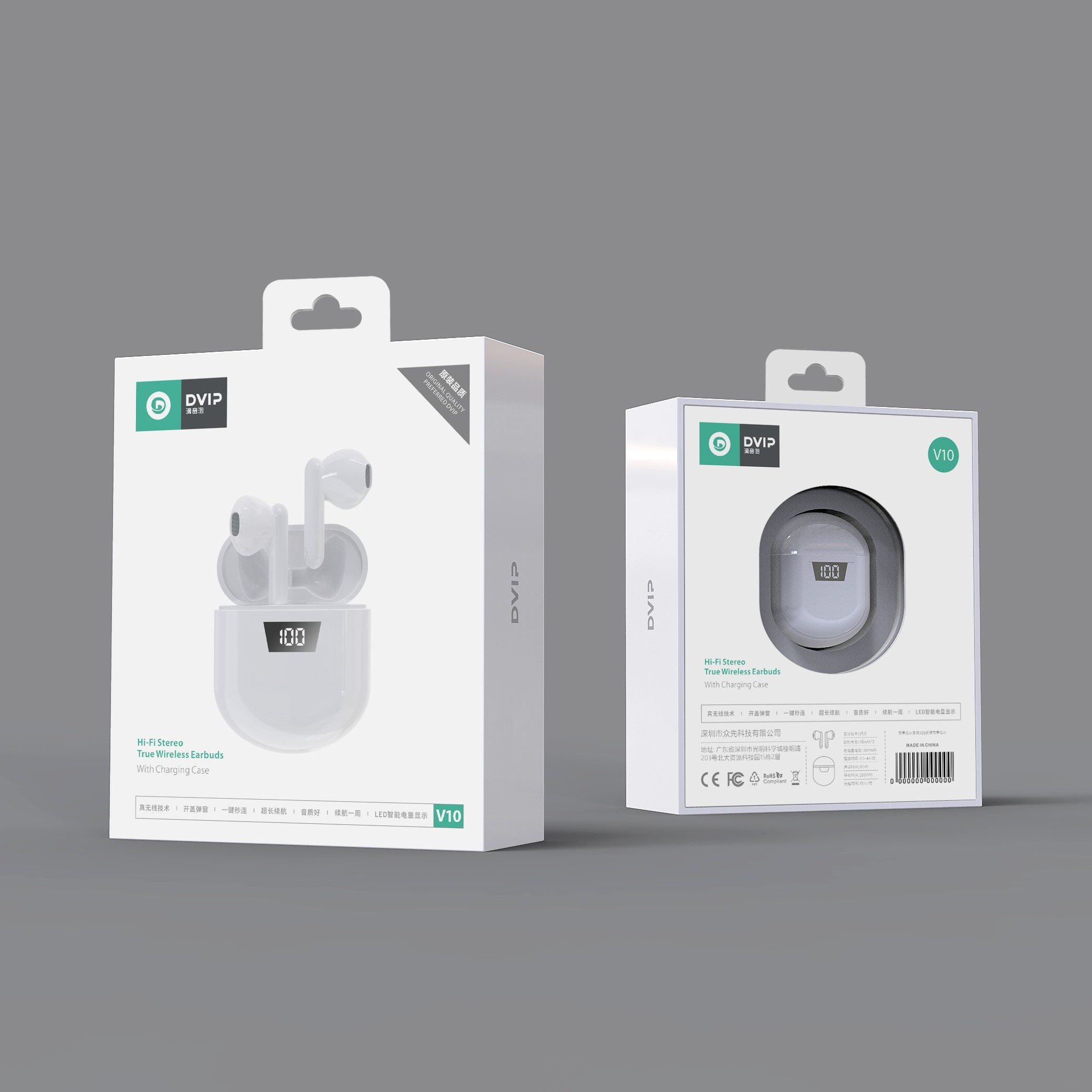 ZXKJ-V10 Hi-Fi Stereo True Wireless Earbuds