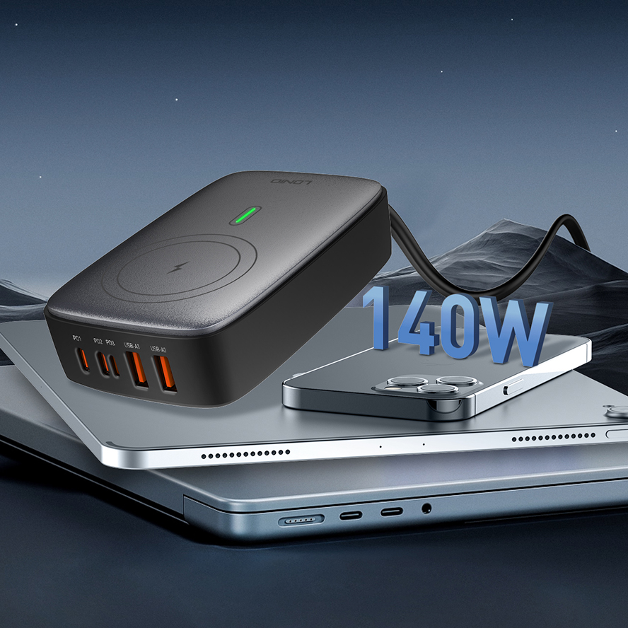 LDNIO-140W Gan SUPER FAST CHARGER-6 IN 1 DESKTOP CHARGER