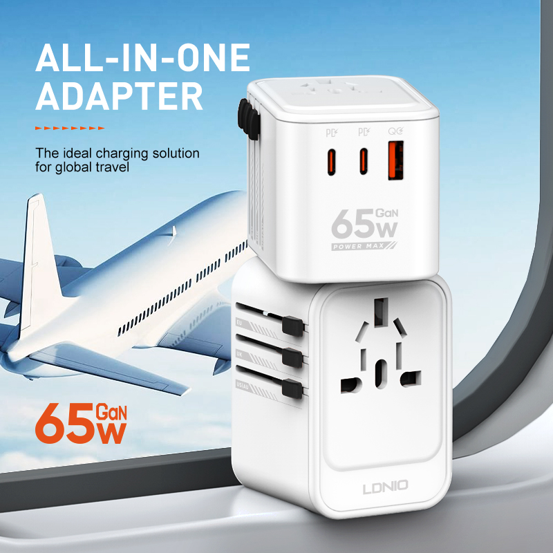 LDNIO-65W ALL IN ONE ADAPTER-THE IDEAL CHARGING SOLUTION FOR GLOBAL TRAVEL