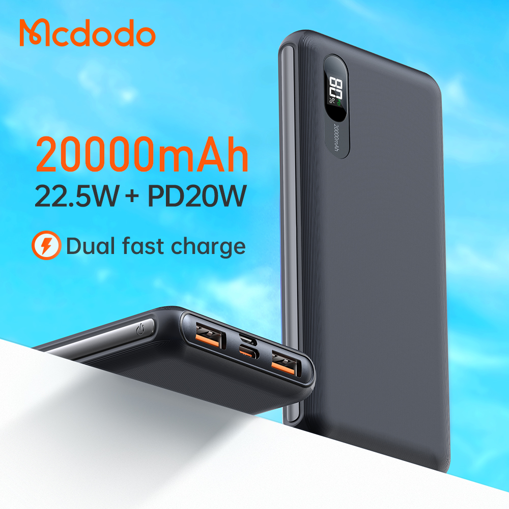 Mcdodo MC-605-Panda Series 22.5W PD+QC Power Bank 20000mAh with Digital Display