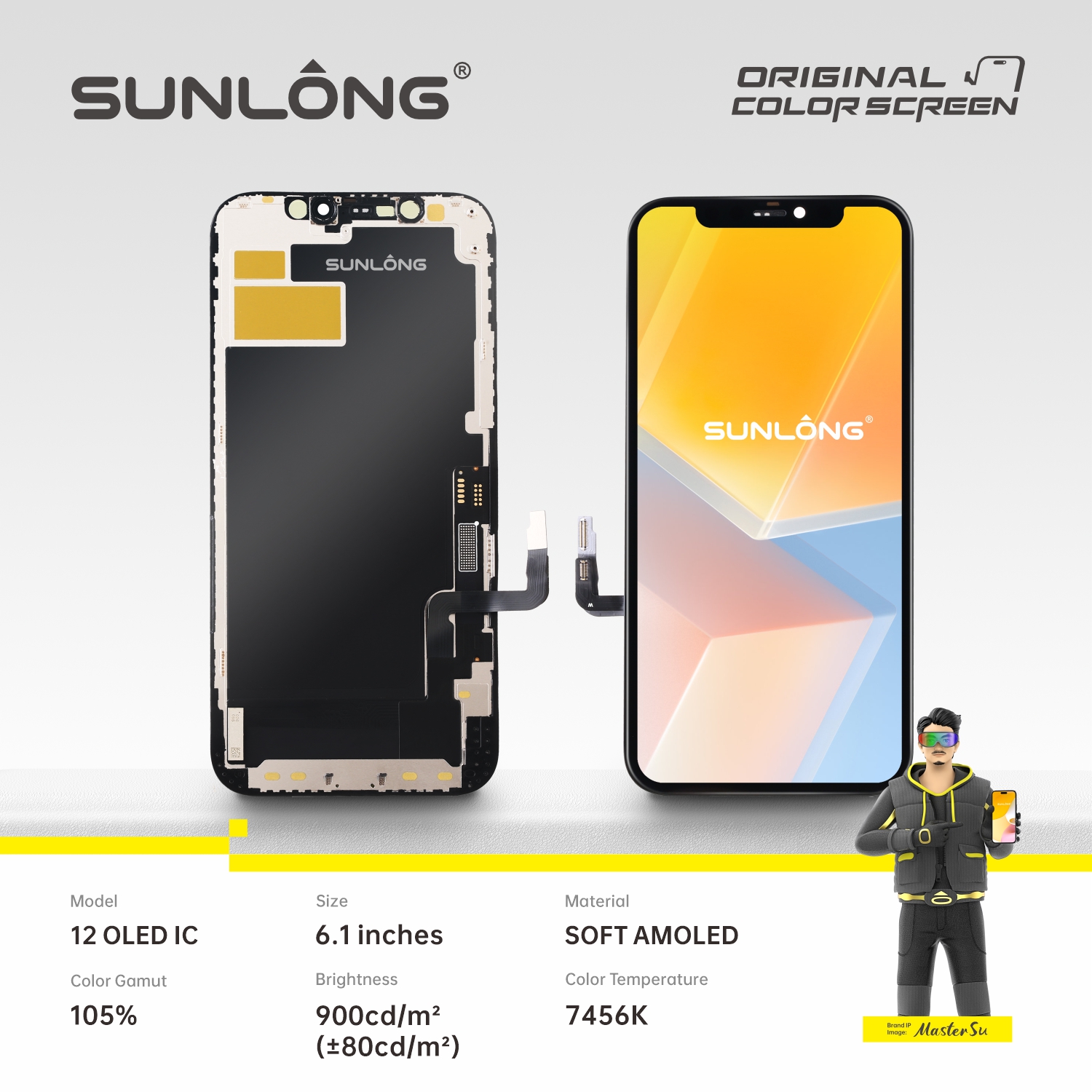 SUNLANG--12 OLED IC Mobile phone screen assembly