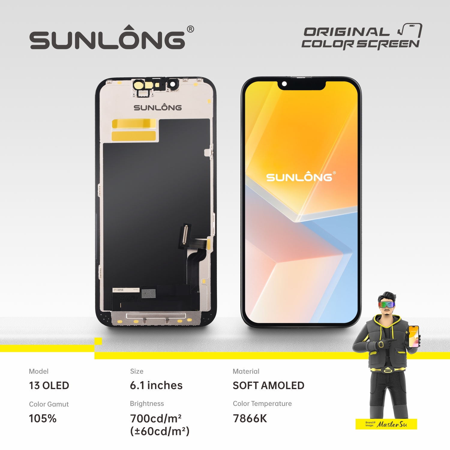 SUNLANG--13 OLED  Mobile phone screen assembly