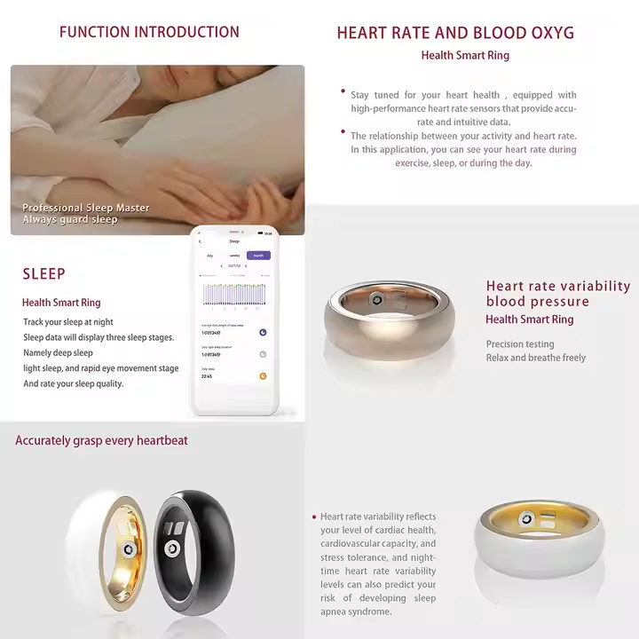 Luxury design Female physiological cycle Sport GPS tracking Sleep health monitoring Ceramic 18k Gold Plated R10 smart ring R10