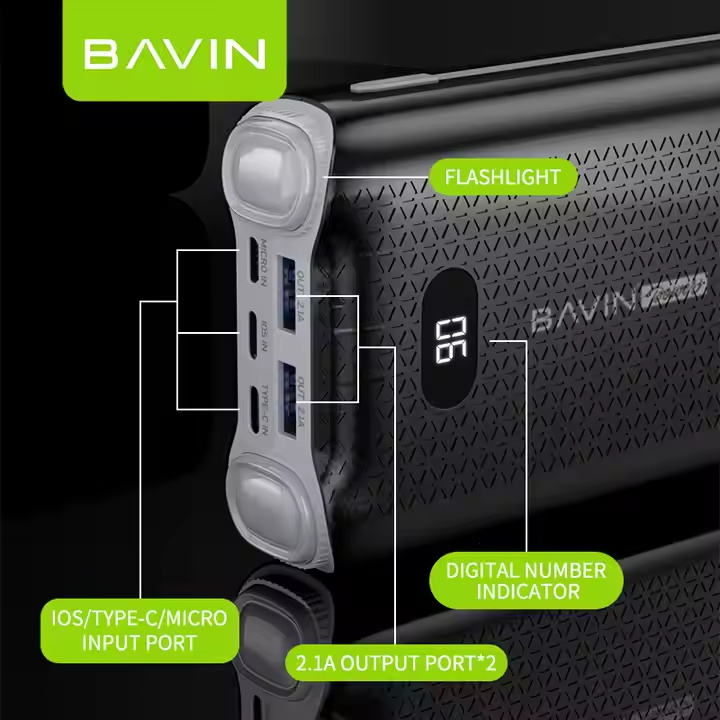 BAVIN P4 Portable 30000mah powerbank fast charging high capacity mobile phone charger 30000 mah power banks station PC071S