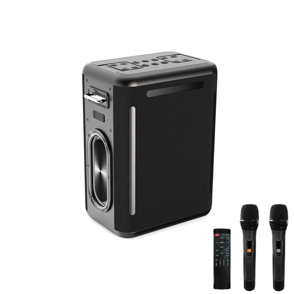 FANSBE High Power 300w Hifi Party RGB Light Wireless Microphone Karaoke Boombox Bluetooth Speaker With Power Bank