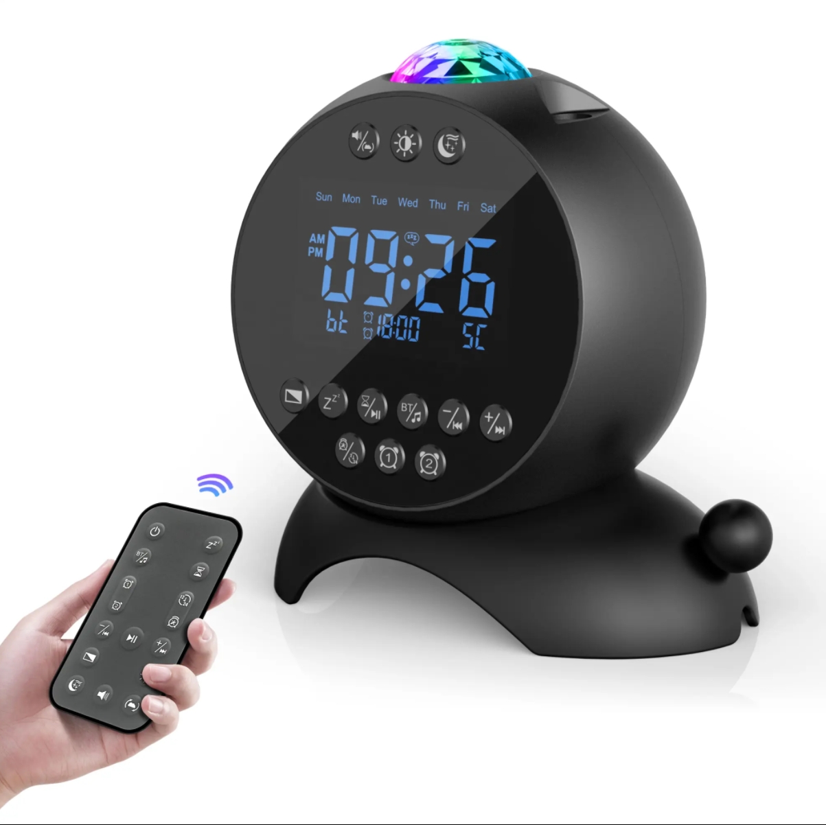 FANSBE Multifunction Smart Wireless Speaker Type-C Charger Star Night Wireless Bluetoothes Clock Speaker