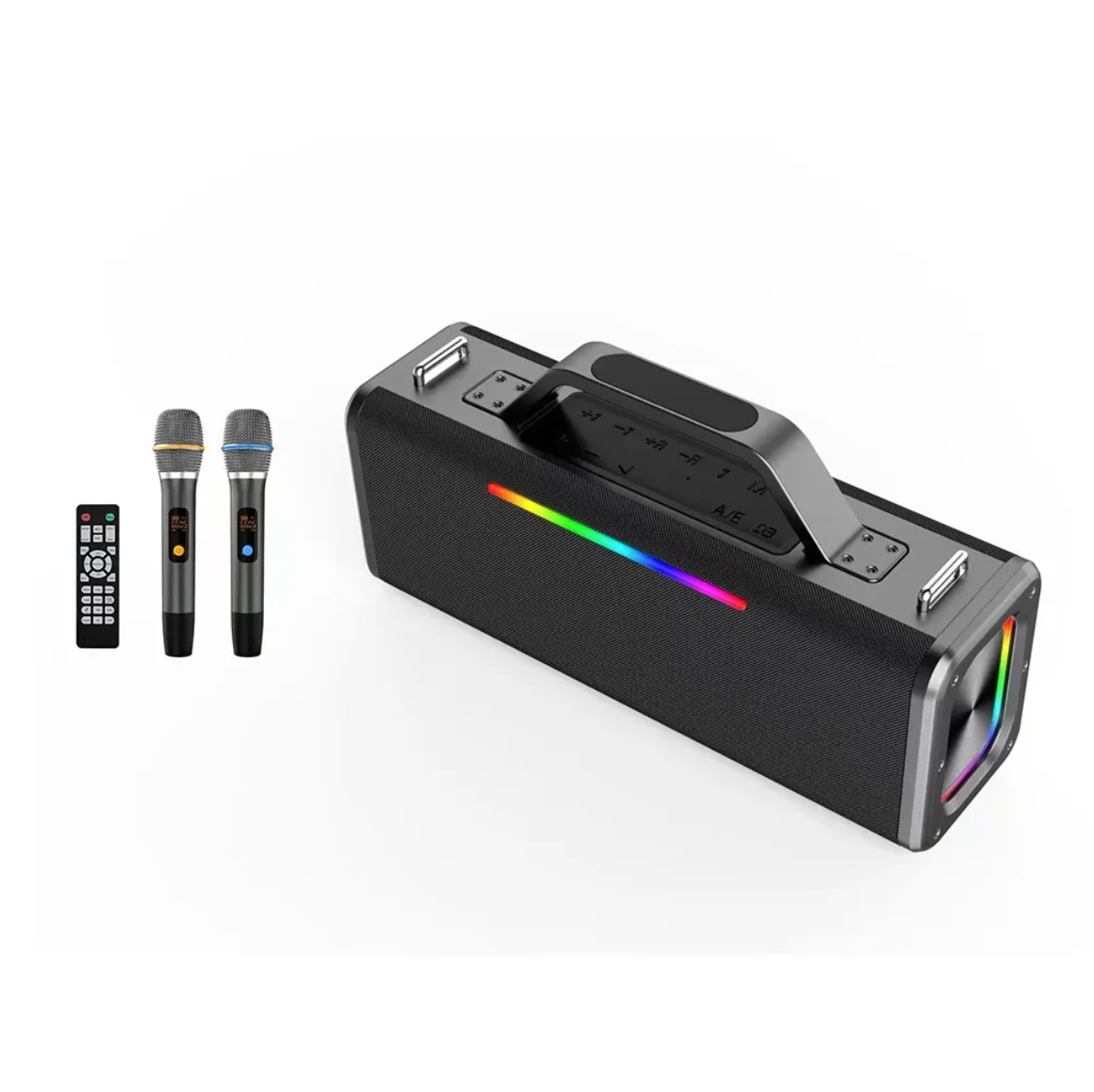 FANSBE Outdoor Power Bank DJ Party 160w Hifi Wireless Karaoke Boombox Speaker Portable Bluetooth With 2 Metal Microphone