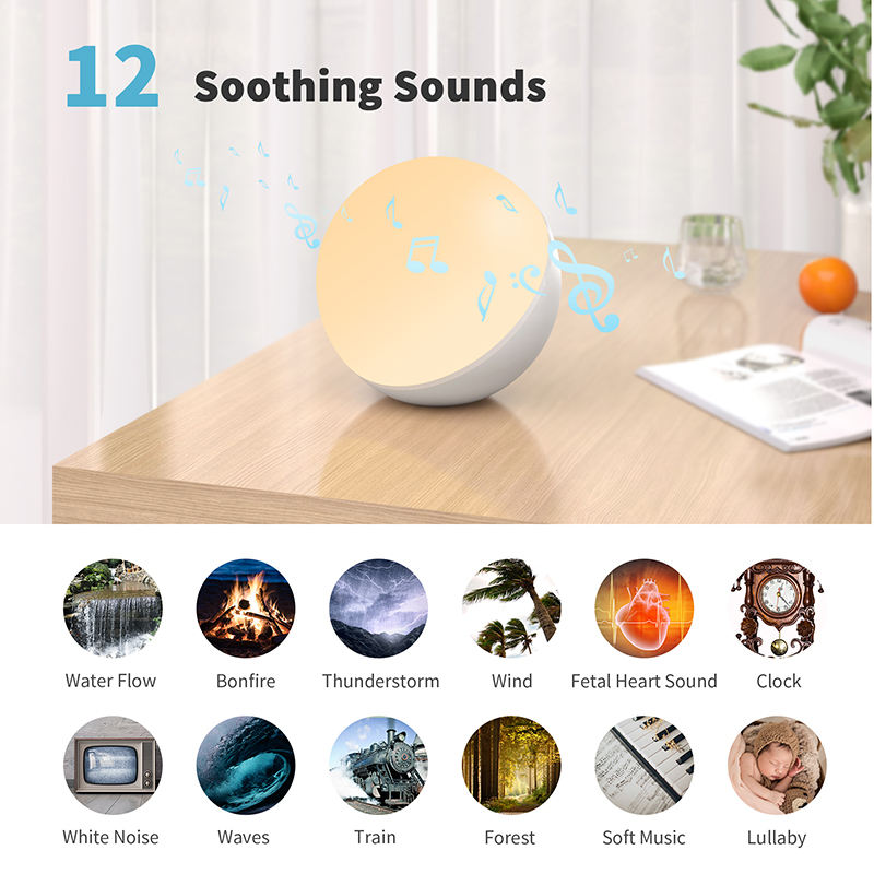 FANSBE 7 Colors Adjustable Night Light Adults Baby White Noise Portable Sound Machine For Sleeping