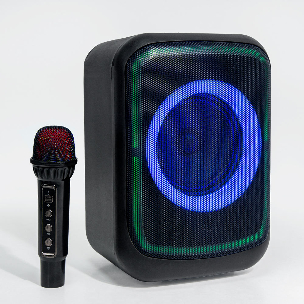 FANSBE TWS Function Fameily FM Radio Colorful Light BT Portable Karaoke Speaker With Microphone