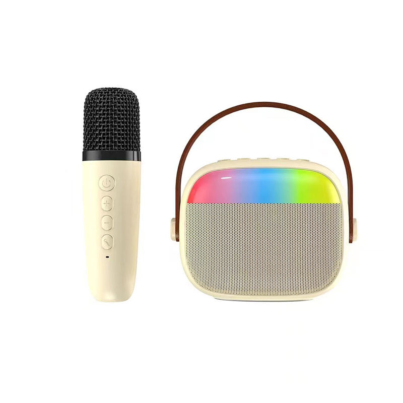 FANSBE Portable Voice Changer Mic Sing Speaker Rgb Led Karaoke Bluetooth Speaker With Microphone