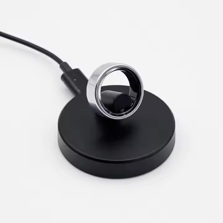 2024 Titanium Alloy AI Smart Ring MY06 Blood Oxygen Heart Rate Monitor Health Sleep Tracking Rings with Charging Station