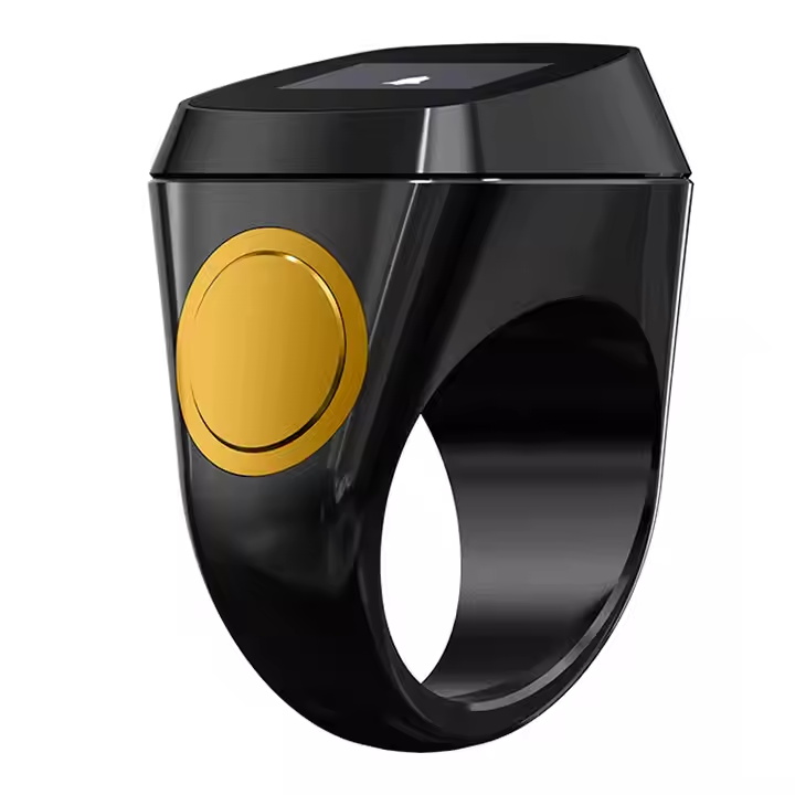 2024 R100 Smart Prayer Rings 0.49" Screen Time Display Rotatable Health Finger Ring finder Smart rings for Men Women