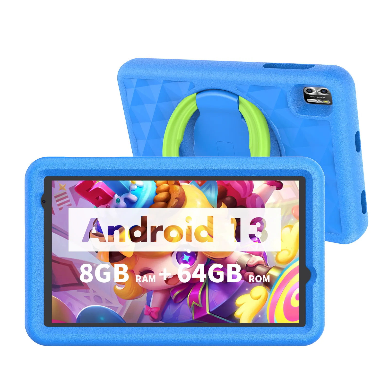 New Style 8 inch Kids Portable Touch Screen Dual Sim 4+64GB Android Educational Tablet pc