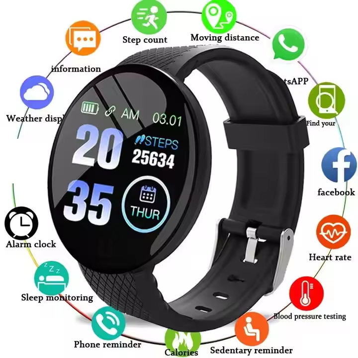 Eraysun D18 Smart Watch Men Women Fashion Blood Pressure Waterproof Digital Watches Sports Fitness Tracker Smartwatch
