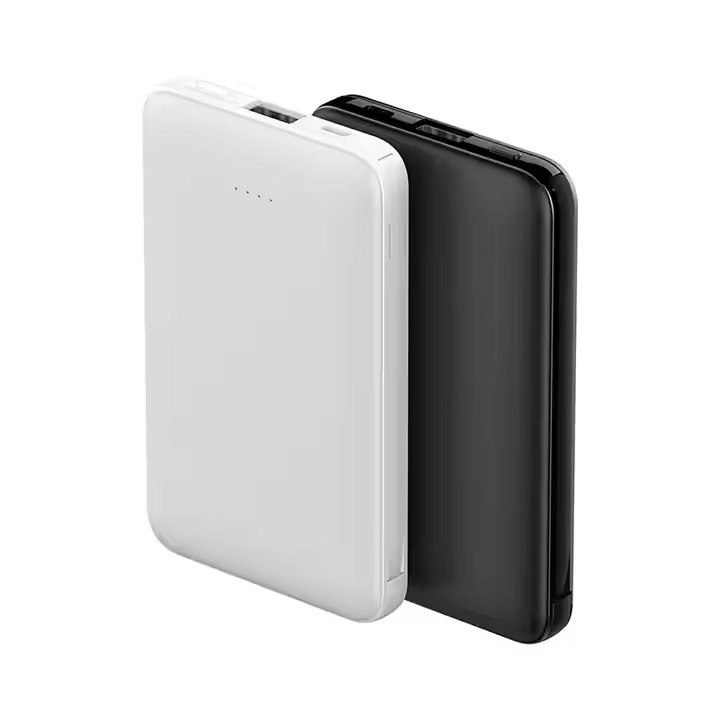 Slim And Small Size External Emergency Battery Portable Mini Powerbank Built In Micro USB Cable 5000mAh Power Bank