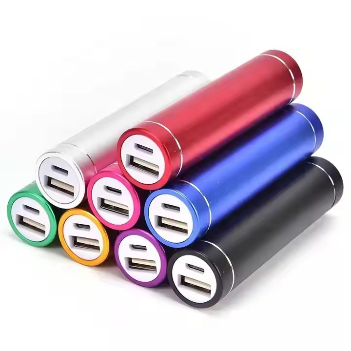 Cylinder Power Bank, Aluminium Cylinder Powerbank 2600mAh with Custom Logo