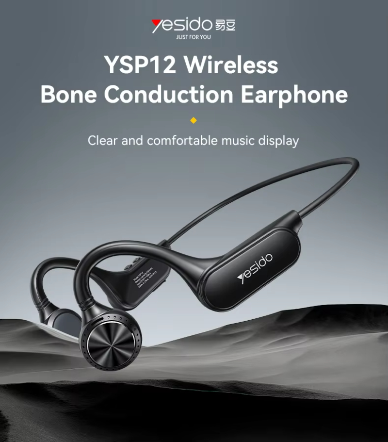 Yesido BT5.3 IPX4 Waterproof Hanging Stripe Ultra Long Using Time Wireless Bone Conduction Earphone