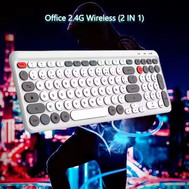 Oem 2.4G Scissors keyboard Office wireless mini Keyboard Bluetooth LED RGB Slim Scissors Structure USB Keyboard manufacturer