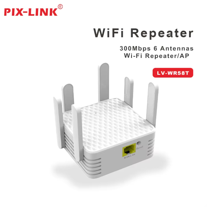PIX-LINK Factory Direct Sale 6 Antennas WR58T 2.4G 300Mbps Wi-fi Wifi Booster Range WiFi Extender Repeater