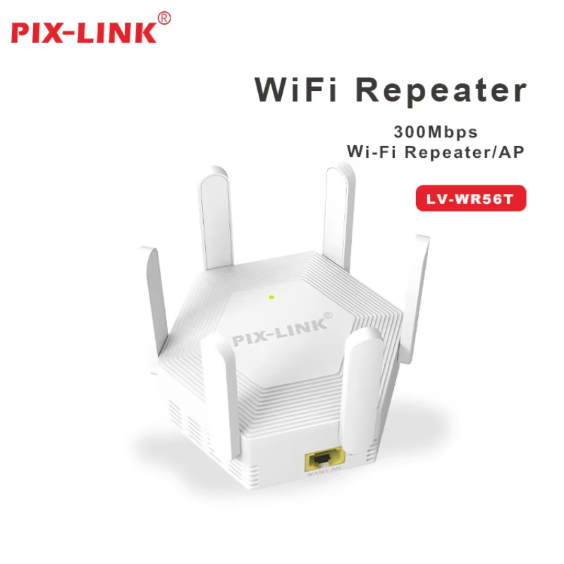 PIX-LINK New 2.4GHz 300Mbps Reapter AP Mode Wireless Repeater Wifi Extender with 6 External Antennas