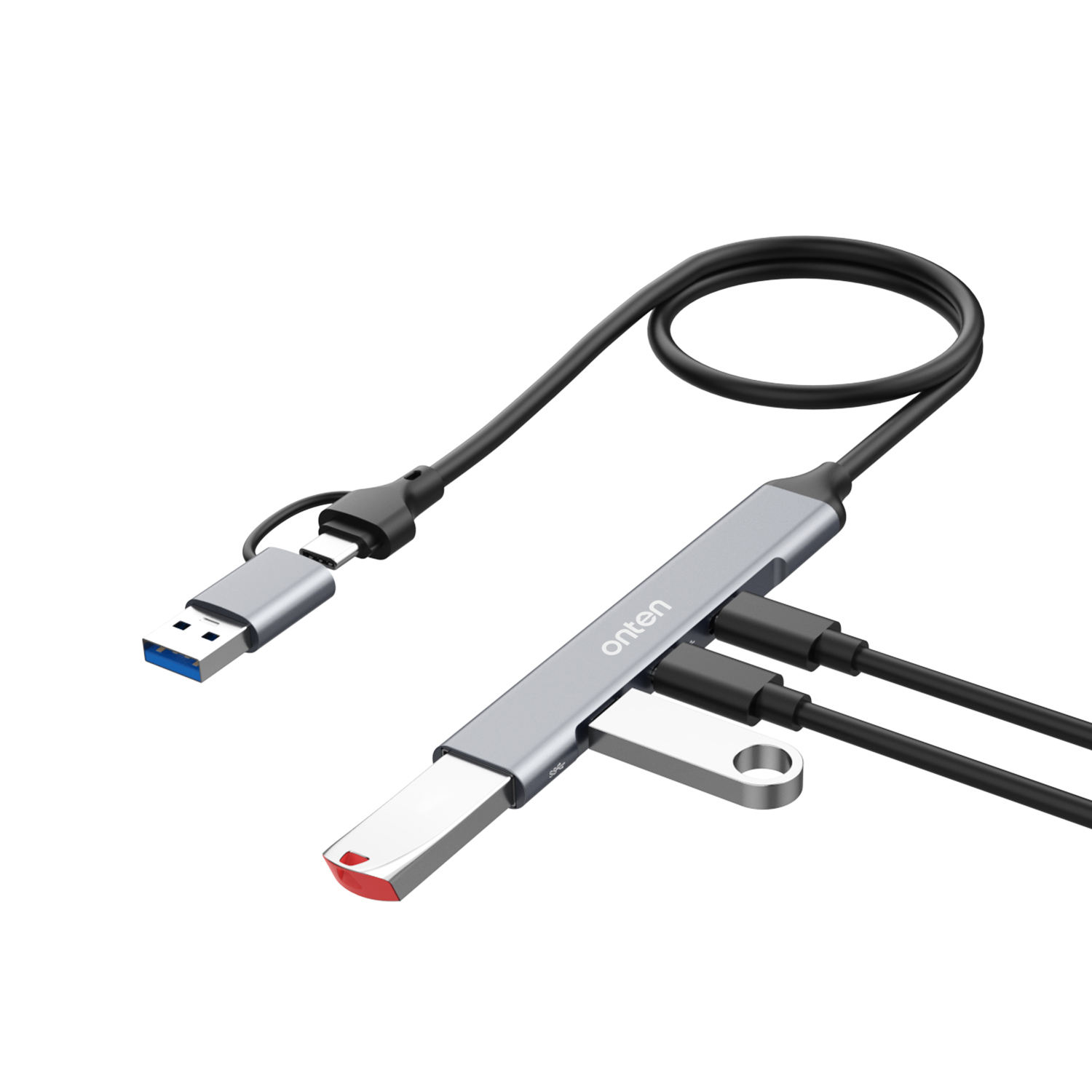 Hot Selling 4 port 2 USB Hub Adapter 5Gbps and Type-C 480 Mbps Hub Splitter USB 3 OTN-UCA9703