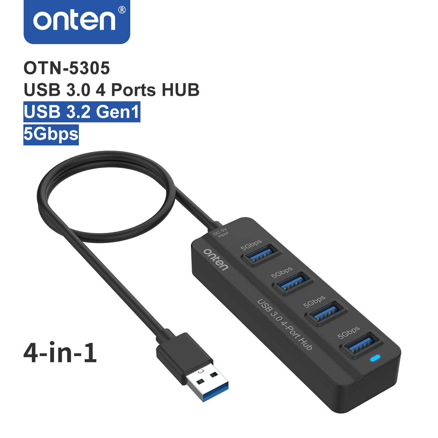 1 port USB 3.0 to 4 USB 3.0,transfer speed rate is 5Gbps