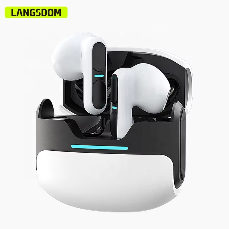 Langsdom Newest Tws Bluetooth v5.3 RGB Control Dynamic Effect Hifi Wireless Low Latency Gaming Earphones