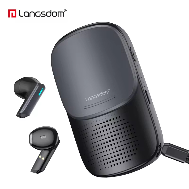 2022 unique slide design type C plug charing emergency flashlighting true wireless earphone with speaker