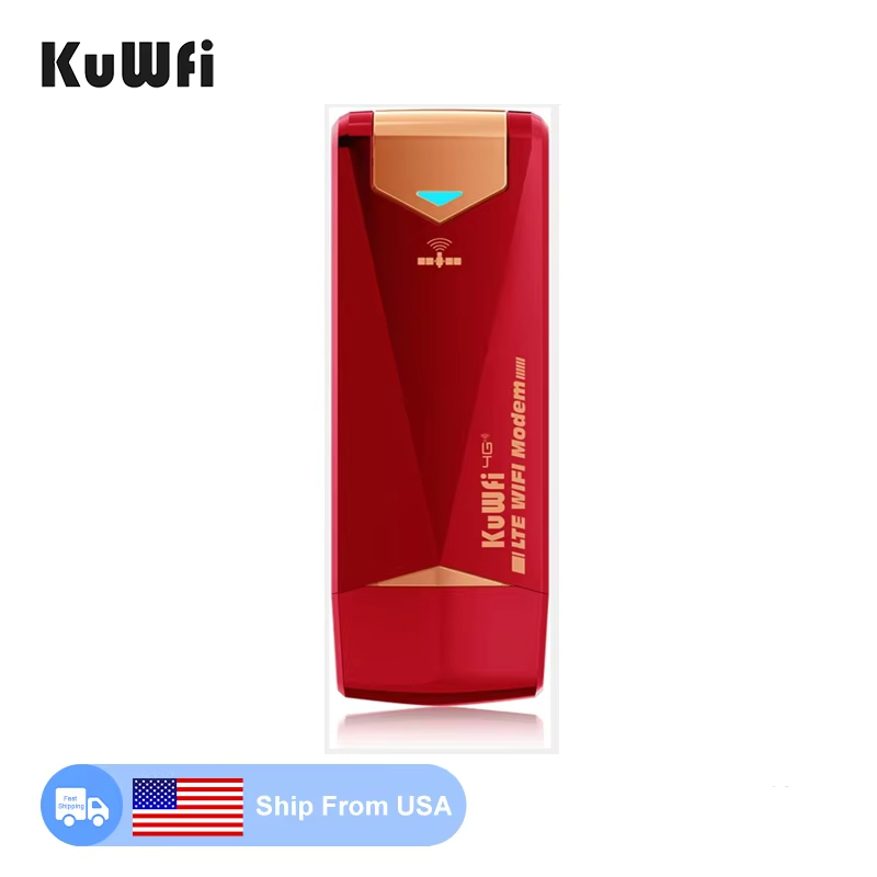 USA stock KuWFi portable plug and play USB type A 10users 150Mbps mini 4g wifi dongle modem wifi router for car use