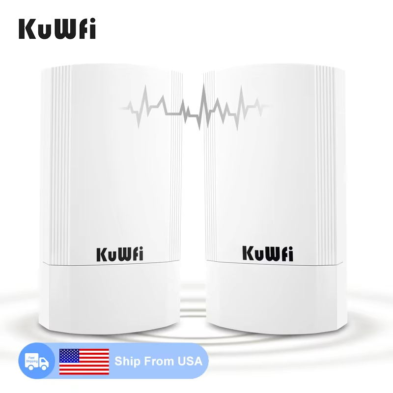 US warehouse KuWFi wireless bridge 2km 900mbps waterproof access point outdoor Long Range point to point wireless bridge