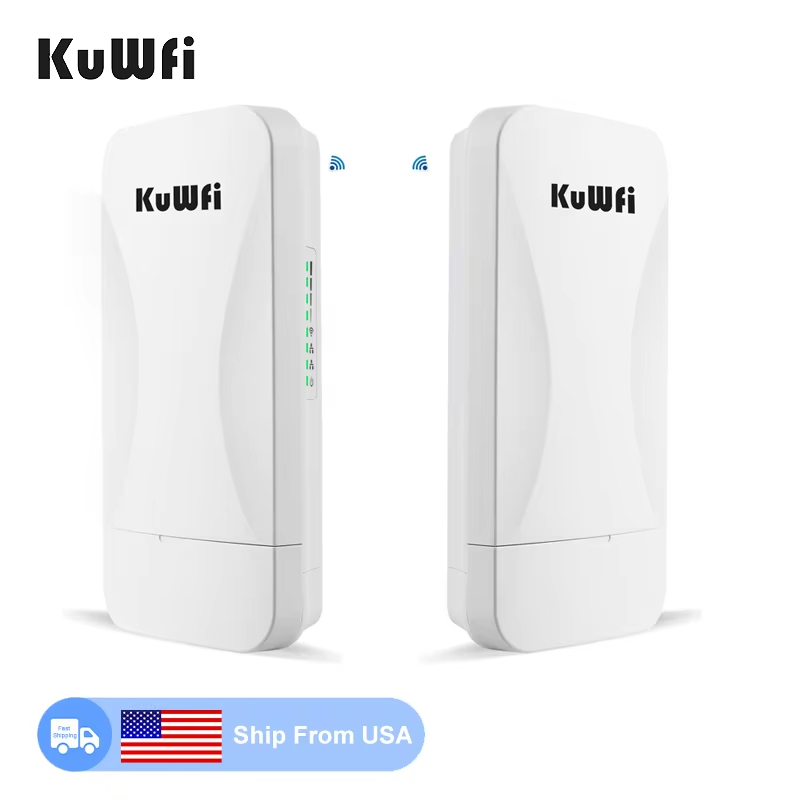 US warehouse KuWFi wireless bridge 5.8g network wifi bridge 900mbps 12dBi antenna cpe outdoor ptp wireless bridge