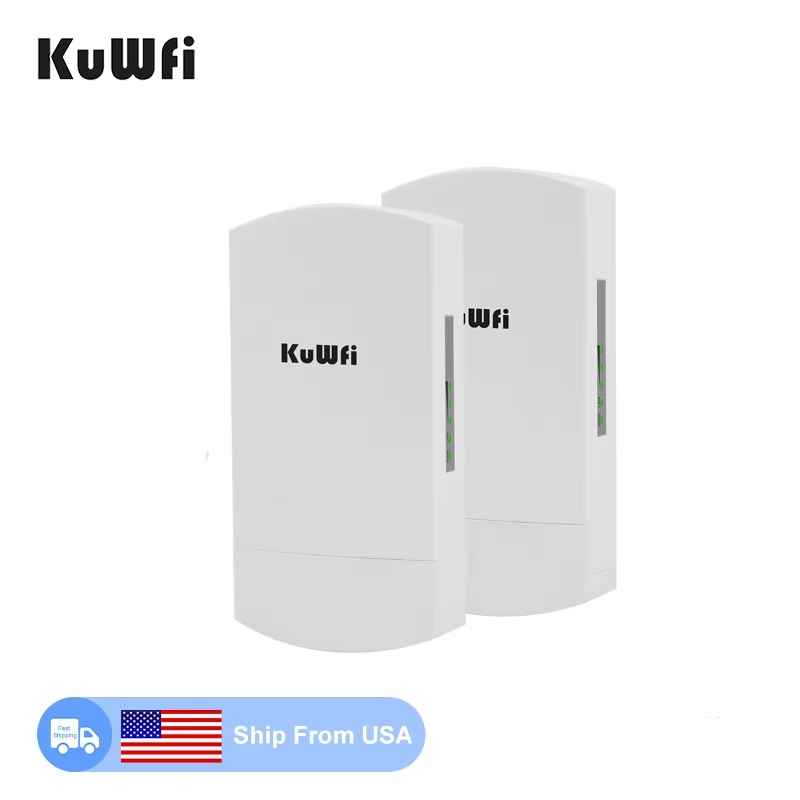 Oversea Stock KuWFi 48V POE 5.8G 300M multi network LAN port ptmp outdoor long range 3km wireless bridge in USA