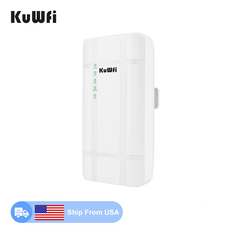 Oversea Stock KuWFi 300Mbps 2.4G cpe 4g router 24V POE build in antenna outdoor 4g lte wifi wireless router