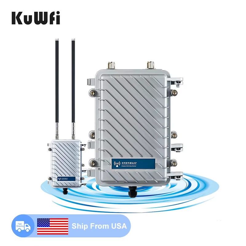 Oversea Stock KuWFi 300Mbps wireless ap wide distance coverage IP67 waterproof outdoor mesh wifi access point with OpenWRT