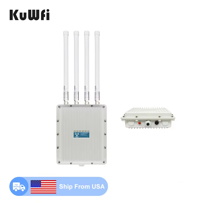 Oversea Stock KuWFi high speed Wave 2.0 11ax 1800Mbps IP67 waterproof metal shell gigabit outdoor ap use in USA