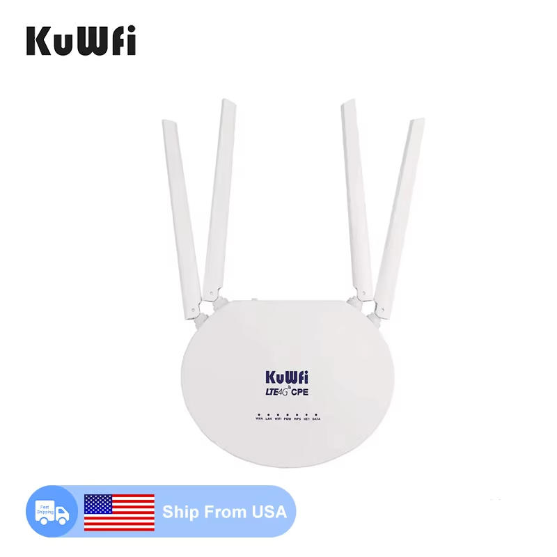Oversea Stock KuWFi 32user wireless device 300Mbps support VPN indoor 4g wifi router with Micro USB port