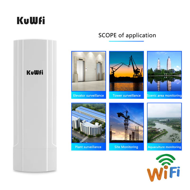 Oversea Stock KuWFi 5.8G 900Mbps OpenWRT wifi distance ethernet waterproof long range ptmt wifi cpe bridge