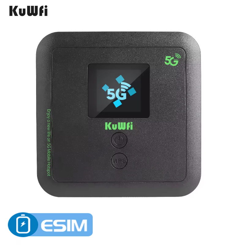KuWFi 5g router support eSim portable wireless wifi 6000mAh battery pocket 5g mobile router with big battery