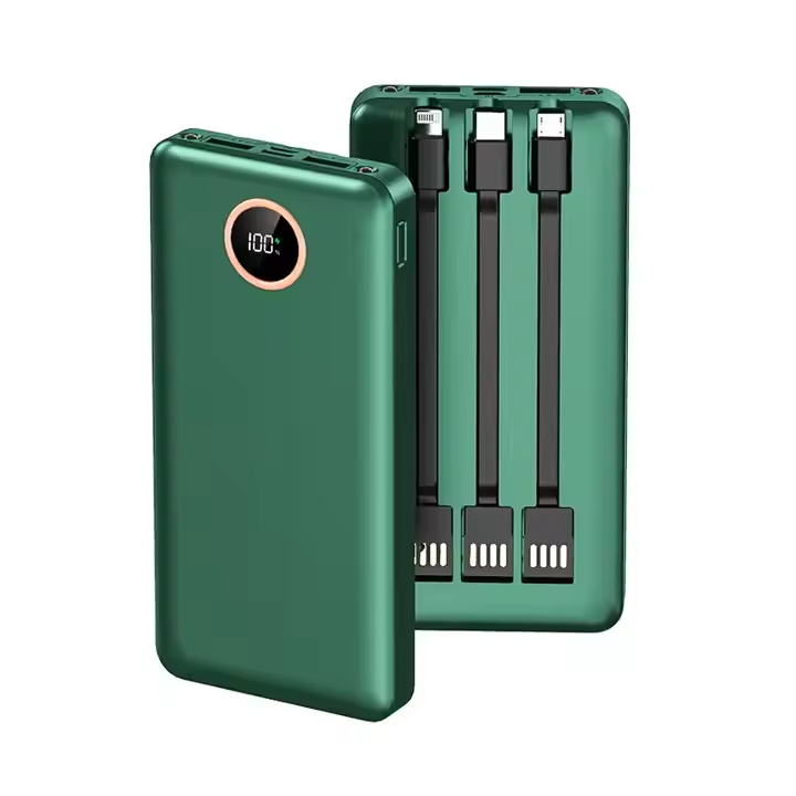 Caferria fast charging portable power bank mobile phone powerbank 10000mAh with cable