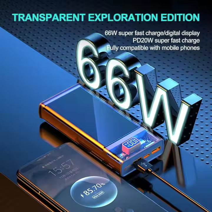 Custom 22.5w 10000mAh 20000mAh Travel Type C Power Bank portable charger Fast Chargering Powerbank for Mobile Phones