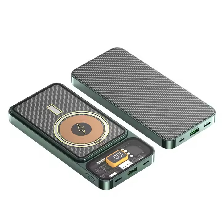 2023 New Products transparent power bank 10000mAh charging magnetic wireless powerbank for iphone 14