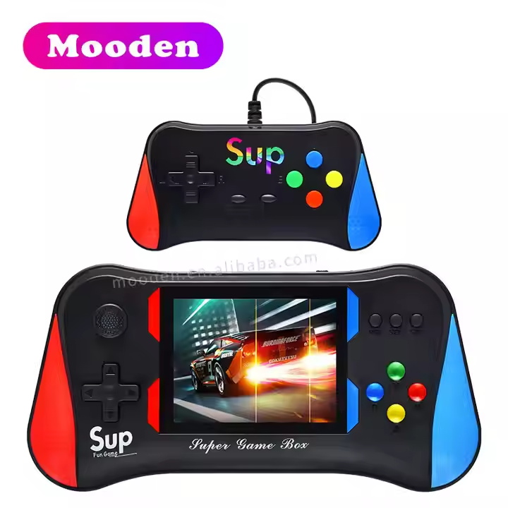 W X7M Handheld Video Game Console Screen 2 Game Players Support TV Output Portable Gaming Console