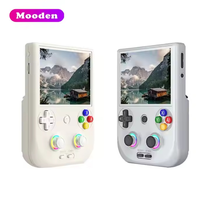 L RG406V Handheld Game Console RGB Light Joystick Android 4 Inch IPS Touch Screen 5500mAh Retro Video Gaming Console For PS2