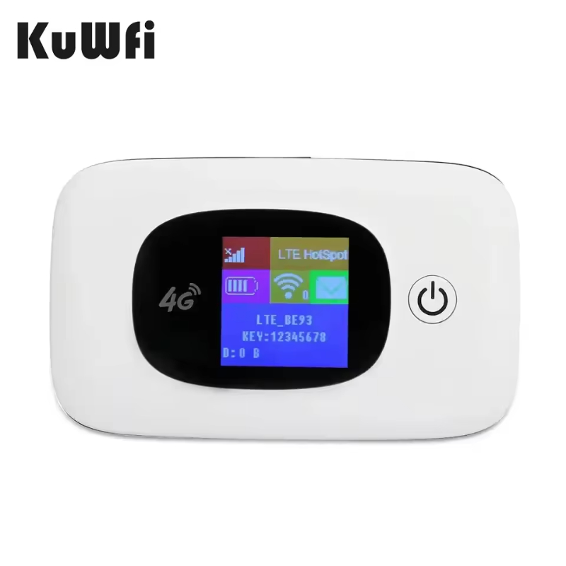 Shenzhen KuWFi 150Mbps 2.4G USB charging 2400mAh battery 10device built in antenna wifi router 4g lte and sim card slot