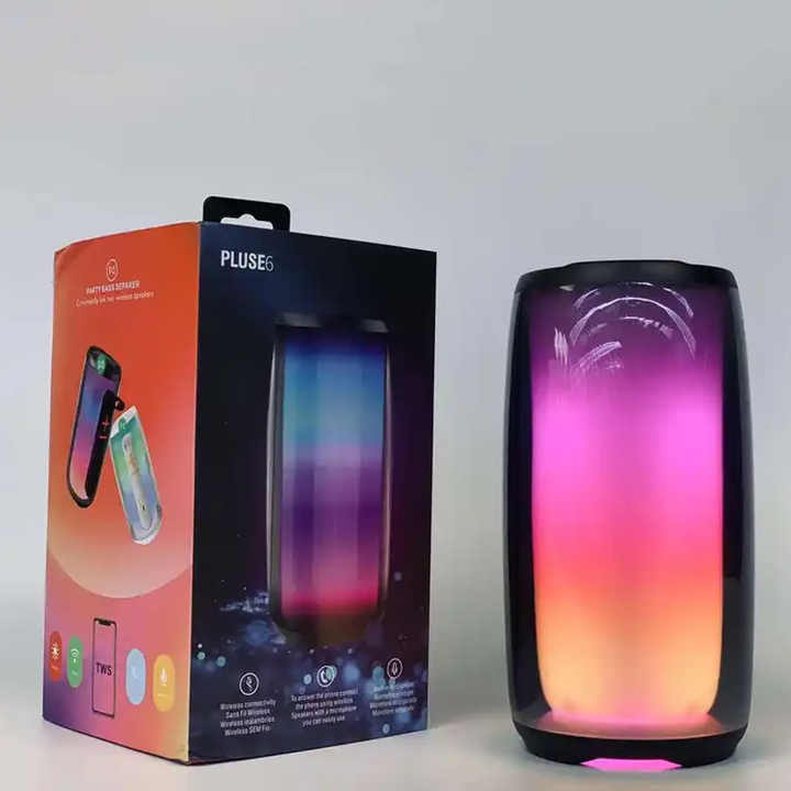 Pulse 6 Portable Wireless Speaker Bass Loud Stereo Led Flashing Light Outdoor Bluetooth Speaker