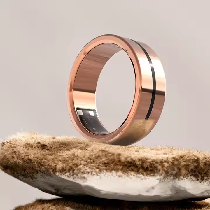 New Trending Silver Waterproof SOS Function Message Reminder BT Call Music Play Rose Gold Smart Ring