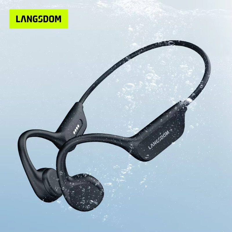 Langsdom New Product IPX8 Swimming Headphones Wireless Bluetooth Earphone Bone Conduction Headset With 32G TF Card For Sport